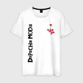 Мужская футболка хлопок с принтом Depeche Mode в Белгороде, 100% хлопок | прямой крой, круглый вырез горловины, длина до линии бедер, слегка спущенное плечо. | depeche mode | альтернативный | вестник моды | депеш мод | депешмод | дэйв гаан | индастриал | мартин гор | музыка | новая волна | роза | рок | синти поп | электроник | энди флетчер