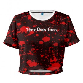 Женская футболка 3D укороченная с принтом Three Days Grace в Белгороде, 100% полиэстер | круглая горловина, длина футболки до линии талии, рукава с отворотами | punk | rock | three days grace | альтернативный хип хоп | группа | инди поп | музыка | музыкальное произведение | ноты | панк | регги | рок | синти поп