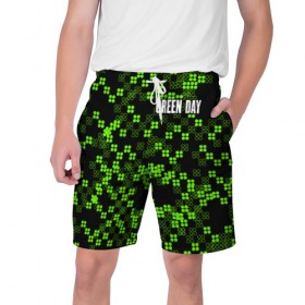 Мужские шорты 3D с принтом Green Day в Белгороде,  полиэстер 100% | прямой крой, два кармана без застежек по бокам. Мягкая трикотажная резинка на поясе, внутри которой широкие завязки. Длина чуть выше колен | 