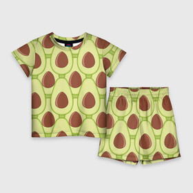 Детский костюм с шортами 3D с принтом Авокадо в Белгороде,  |  | Тематика изображения на принте: avocado | food | fruit | pattern | vegan | vegetarian | авокадо | веган | вегетарианство | еда | паттерн | правильное питание | фрукт