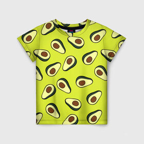 Детская футболка 3D с принтом Авокадо в Белгороде, 100% гипоаллергенный полиэфир | прямой крой, круглый вырез горловины, длина до линии бедер, чуть спущенное плечо, ткань немного тянется | Тематика изображения на принте: avocado | food | fruit | pattern | vegan | vegetarian | авокадо | веган | вегетарианство | еда | паттерн | правильное питание | фрукт