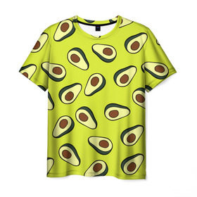 Мужская футболка 3D с принтом Авокадо в Белгороде, 100% полиэфир | прямой крой, круглый вырез горловины, длина до линии бедер | Тематика изображения на принте: avocado | food | fruit | pattern | vegan | vegetarian | авокадо | веган | вегетарианство | еда | паттерн | правильное питание | фрукт