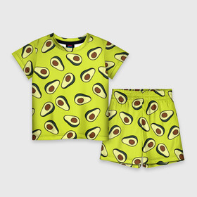 Детский костюм с шортами 3D с принтом Авокадо в Белгороде,  |  | Тематика изображения на принте: avocado | food | fruit | pattern | vegan | vegetarian | авокадо | веган | вегетарианство | еда | паттерн | правильное питание | фрукт