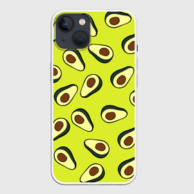 Чехол для iPhone 13 с принтом Авокадо в Белгороде,  |  | avocado | food | fruit | pattern | vegan | vegetarian | авокадо | веган | вегетарианство | еда | паттерн | правильное питание | фрукт