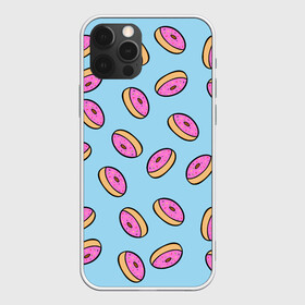 Чехол для iPhone 12 Pro с принтом Пончики в Белгороде, силикон | область печати: задняя сторона чехла, без боковых панелей | Тематика изображения на принте: doughnut | food | pattern | sweet | vegan | vegetarian | веган | вегетарианство | еда | паттерн | пончик | сладкое