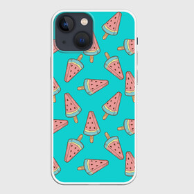 Чехол для iPhone 13 mini с принтом Ice cream Watermelon в Белгороде,  |  | Тематика изображения на принте: food | ice cream | pattern | sweet | vegetarian | watermelon | арбуз | вегетарианство | еда | мороженое | паттерн | правильное питание | сладкое