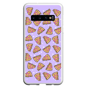 Чехол для Samsung Galaxy S10 с принтом Пицца Мун в Белгороде, Силикон | Область печати: задняя сторона чехла, без боковых панелей | Тематика изображения на принте: food | pattern | pizza | sailor moon | еда | паттерн | пицца | сейлор мун