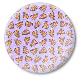 Значок с принтом Пицца Мун в Белгороде,  металл | круглая форма, металлическая застежка в виде булавки | Тематика изображения на принте: food | pattern | pizza | sailor moon | еда | паттерн | пицца | сейлор мун