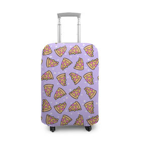 Чехол для чемодана 3D с принтом Пицца Мун в Белгороде, 86% полиэфир, 14% спандекс | двустороннее нанесение принта, прорези для ручек и колес | food | pattern | pizza | sailor moon | еда | паттерн | пицца | сейлор мун