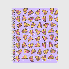 Тетрадь с принтом Пицца Мун в Белгороде, 100% бумага | 48 листов, плотность листов — 60 г/м2, плотность картонной обложки — 250 г/м2. Листы скреплены сбоку удобной пружинной спиралью. Уголки страниц и обложки скругленные. Цвет линий — светло-серый
 | Тематика изображения на принте: food | pattern | pizza | sailor moon | еда | паттерн | пицца | сейлор мун
