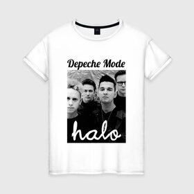 Женская футболка хлопок с принтом Depeche mode в Белгороде, 100% хлопок | прямой крой, круглый вырез горловины, длина до линии бедер, слегка спущенное плечо | depeche mode | депеш мод | музыка