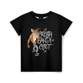Детская футболка 3D с принтом Crush Bandicoot в Белгороде, 100% гипоаллергенный полиэфир | прямой крой, круглый вырез горловины, длина до линии бедер, чуть спущенное плечо, ткань немного тянется | Тематика изображения на принте: crash | бандикут | краш | крэш