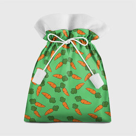 Подарочный 3D мешок с принтом Carrots в Белгороде, 100% полиэстер | Размер: 29*39 см | Тематика изображения на принте: carrot | food | pattern | vegan | vegetarian | веган | вегетарианство | еда | кролик | марковка | морковь | паттерн