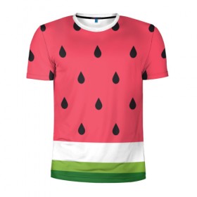 Мужская футболка 3D спортивная с принтом Арбузная в Белгороде, 100% полиэстер с улучшенными характеристиками | приталенный силуэт, круглая горловина, широкие плечи, сужается к линии бедра | food | pattern | vegan | vegetarian | watermelon | арбуз | веган | вегетарианство | еда | паттерн