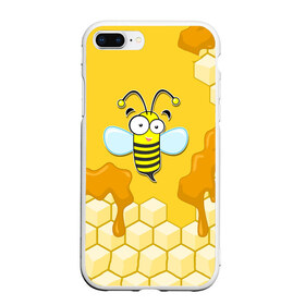 Чехол для iPhone 7Plus/8 Plus матовый с принтом Пчелка в Белгороде, Силикон | Область печати: задняя сторона чехла, без боковых панелей | животные | лето | мед | насекомые | природа | пчела | пчелка | соты