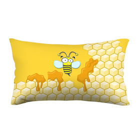 Подушка 3D антистресс с принтом Пчелка в Белгороде, наволочка — 100% полиэстер, наполнитель — вспененный полистирол | состоит из подушки и наволочки на молнии | животные | лето | мед | насекомые | природа | пчела | пчелка | соты