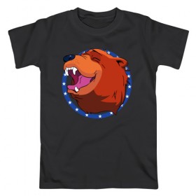 Мужская футболка хлопок с принтом Bear for Hire в Белгороде, 100% хлопок | прямой крой, круглый вырез горловины, длина до линии бедер, слегка спущенное плечо. | bear for hire | far cry 5 | медведь | фар край 5
