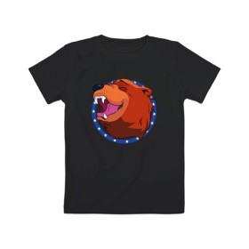 Детская футболка хлопок с принтом Bear for Hire в Белгороде, 100% хлопок | круглый вырез горловины, полуприлегающий силуэт, длина до линии бедер | bear for hire | far cry 5 | медведь | фар край 5
