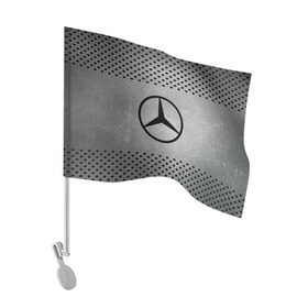 Флаг для автомобиля с принтом MERCEDES-BENZ в Белгороде, 100% полиэстер | Размер: 30*21 см | auto | automobile | car | carbon | machine | mercedes | motor | motor car | sport car | автомашина | бренд | легковой автомобиль | марка | спортивный автомобиль | тачка
