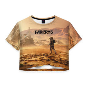 Женская футболка 3D укороченная с принтом Far Cry 5 Mars в Белгороде, 100% полиэстер | круглая горловина, длина футболки до линии талии, рукава с отворотами | 