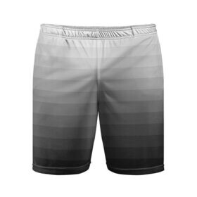 Мужские шорты 3D спортивные с принтом Серые полосы в Белгороде,  |  | белый | градиент | минимализм | полосы | серый | черный
