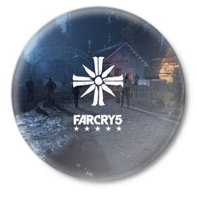Значок с принтом Cult Far Cry в Белгороде,  металл | круглая форма, металлическая застежка в виде булавки | Тематика изображения на принте: 