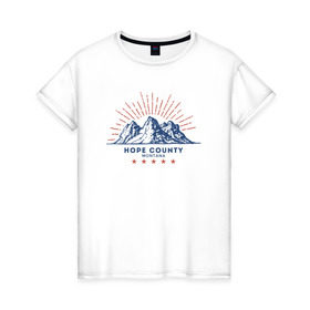 Женская футболка хлопок с принтом Hope County в Белгороде, 100% хлопок | прямой крой, круглый вырез горловины, длина до линии бедер, слегка спущенное плечо | far cry 5 | фар край