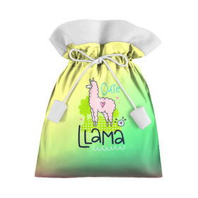 Подарочный 3D мешок с принтом LAMA в Белгороде, 100% полиэстер | Размер: 29*39 см | Тематика изображения на принте: girl | lama | life | name | букет | девочки | дети | животные | лама | позитив | радуга | смайл | счастье