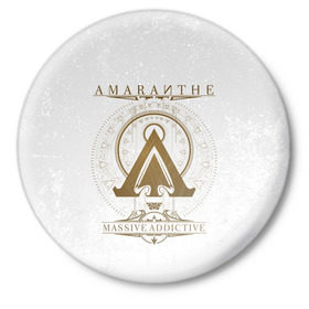 Значок с принтом Amaranthe в Белгороде,  металл | круглая форма, металлическая застежка в виде булавки | Тематика изображения на принте: amaranthe | амаранте | датская | дэт | метал | пауэр | шведская