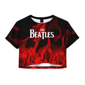 Женская футболка 3D укороченная с принтом The Beatles в Белгороде, 100% полиэстер | круглая горловина, длина футболки до линии талии, рукава с отворотами | beatles | punk | rock | the beatles | альтернативный хип хоп | группа | инди поп | музыка | музыкальное произведение | ноты | панк | регги | рок | синти поп