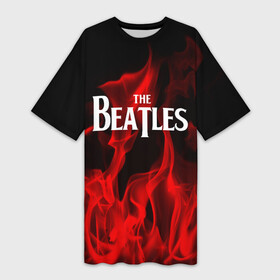 Платье-футболка 3D с принтом The Beatles в Белгороде,  |  | beatles | punk | rock | the beatles | альтернативный хип хоп | группа | инди поп | музыка | музыкальное произведение | ноты | панк | регги | рок | синти поп