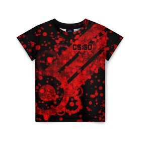 Детская футболка 3D с принтом Counter Strike Red Style в Белгороде, 100% гипоаллергенный полиэфир | прямой крой, круглый вырез горловины, длина до линии бедер, чуть спущенное плечо, ткань немного тянется | cs go | global offensive | контр страйк | шутер