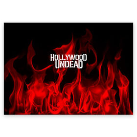 Поздравительная открытка с принтом Hollywood Undead в Белгороде, 100% бумага | плотность бумаги 280 г/м2, матовая, на обратной стороне линовка и место для марки
 | hollywood undead | punk | rock | альтернативный хип хоп | группа | инди поп | музыка | музыкальное произведение | ноты | панк | регги | рок | синти поп