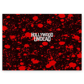 Поздравительная открытка с принтом Hollywood Undead в Белгороде, 100% бумага | плотность бумаги 280 г/м2, матовая, на обратной стороне линовка и место для марки
 | hollywood undead | punk | rock | альтернативный хип хоп | группа | инди поп | музыка | музыкальное произведение | ноты | панк | регги | рок | синти поп