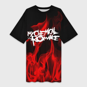 Платье-футболка 3D с принтом My Chemical Romance в Белгороде,  |  | my chemical romance | punk | rock | альтернативный хип хоп | группа | инди поп | музыка | музыкальное произведение | ноты | панк | регги | рок | синти поп