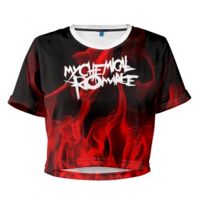 Женская футболка 3D укороченная с принтом My Chemical Romance в Белгороде, 100% полиэстер | круглая горловина, длина футболки до линии талии, рукава с отворотами | my chemical romance | punk | rock | альтернативный хип хоп | группа | инди поп | музыка | музыкальное произведение | ноты | панк | регги | рок | синти поп