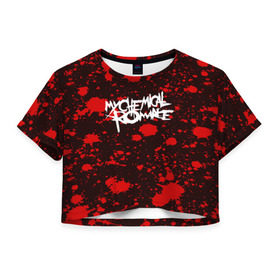 Женская футболка 3D укороченная с принтом My Chemical Romance в Белгороде, 100% полиэстер | круглая горловина, длина футболки до линии талии, рукава с отворотами | my chemical romance | punk | rock | альтернативный хип хоп | группа | инди поп | музыка | музыкальное произведение | ноты | панк | регги | рок | синти поп