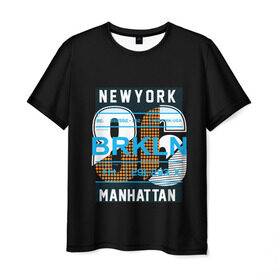 Мужская футболка 3D с принтом Бруклин Нью-Йорк в Белгороде, 100% полиэфир | прямой крой, круглый вырез горловины, длина до линии бедер | brooklyn | new york | urban | бронкс | бруклин | манхеттен | манхэттен | нью йорк | сша | урбан | урбан стиль | штаты