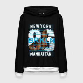 Женская толстовка 3D с принтом Бруклин Нью-Йорк в Белгороде, 100% полиэстер  | двухслойный капюшон со шнурком для регулировки, мягкие манжеты на рукавах и по низу толстовки, спереди карман-кенгуру с мягким внутренним слоем. | brooklyn | new york | urban | бронкс | бруклин | манхеттен | манхэттен | нью йорк | сша | урбан | урбан стиль | штаты