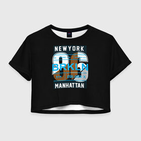 Женская футболка 3D укороченная с принтом Бруклин Нью-Йорк в Белгороде, 100% полиэстер | круглая горловина, длина футболки до линии талии, рукава с отворотами | brooklyn | new york | urban | бронкс | бруклин | манхеттен | манхэттен | нью йорк | сша | урбан | урбан стиль | штаты