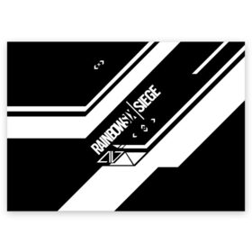Поздравительная открытка с принтом RAINBOW SIX SIEGE в Белгороде, 100% бумага | плотность бумаги 280 г/м2, матовая, на обратной стороне линовка и место для марки
 | cybersport | esports | pro league | r6 | rainbow | rainbow six | siege | six | армия | боевик | военные | война | игры | киберспорт | логотип | оперативники | радуга | шутер
