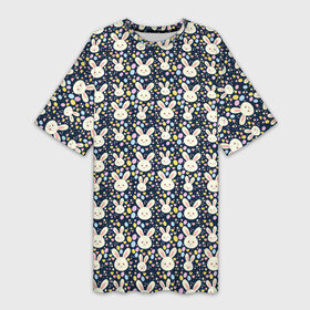 Платье-футболка 3D с принтом Зайцы в Белгороде,  |  | Тематика изображения на принте: anime | аниме | в горох | голова животного | для девушек | зайцы | кролик | милый зайка