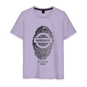 Мужская футболка хлопок с принтом Nissan it`s in my DNA в Белгороде, 100% хлопок | прямой крой, круглый вырез горловины, длина до линии бедер, слегка спущенное плечо. | Тематика изображения на принте: 