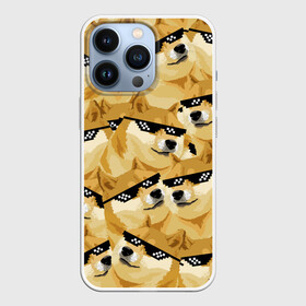 Чехол для iPhone 13 Pro с принтом Doge мем в deal with it очках в Белгороде,  |  | Тематика изображения на принте: deal with it очки | doge | meme | мем | мемы | сиба ину | сиба ину мем