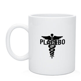 Кружка с принтом Placebo в Белгороде, керамика | объем — 330 мл, диаметр — 80 мм. Принт наносится на бока кружки, можно сделать два разных изображения | Тематика изображения на принте: placebo | альтернативный | инди | индирок | плацебо | рок