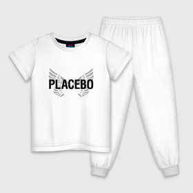 Детская пижама хлопок с принтом Placebo в Белгороде, 100% хлопок |  брюки и футболка прямого кроя, без карманов, на брюках мягкая резинка на поясе и по низу штанин
 | Тематика изображения на принте: placebo | альтернативный | инди | индирок | плацебо | рок