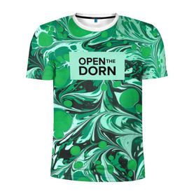 Мужская футболка 3D спортивная с принтом Open the Dorn в Белгороде, 100% полиэстер с улучшенными характеристиками | приталенный силуэт, круглая горловина, широкие плечи, сужается к линии бедра | dorn | иван дорн