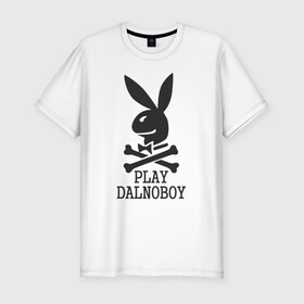 Мужская футболка хлопок Slim с принтом Play Dalnoboy (Дальнобойщики) в Белгороде, 92% хлопок, 8% лайкра | приталенный силуэт, круглый вырез ворота, длина до линии бедра, короткий рукав | play dalnoboy | дальнобойщики