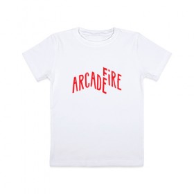 Детская футболка хлопок с принтом Arcade Fire в Белгороде, 100% хлопок | круглый вырез горловины, полуприлегающий силуэт, длина до линии бедер | Тематика изображения на принте: 