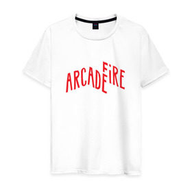 Мужская футболка хлопок с принтом Arcade Fire в Белгороде, 100% хлопок | прямой крой, круглый вырез горловины, длина до линии бедер, слегка спущенное плечо. | 